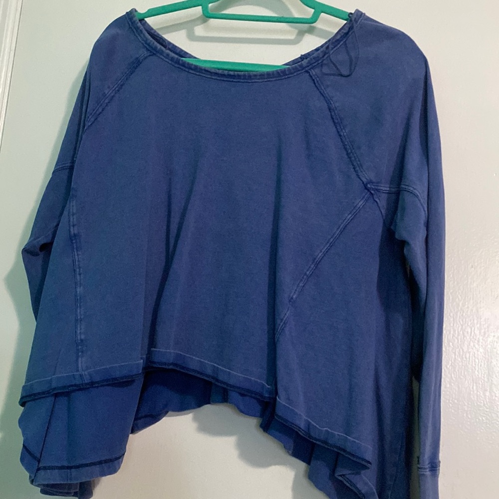 Free people cropped blue sweater